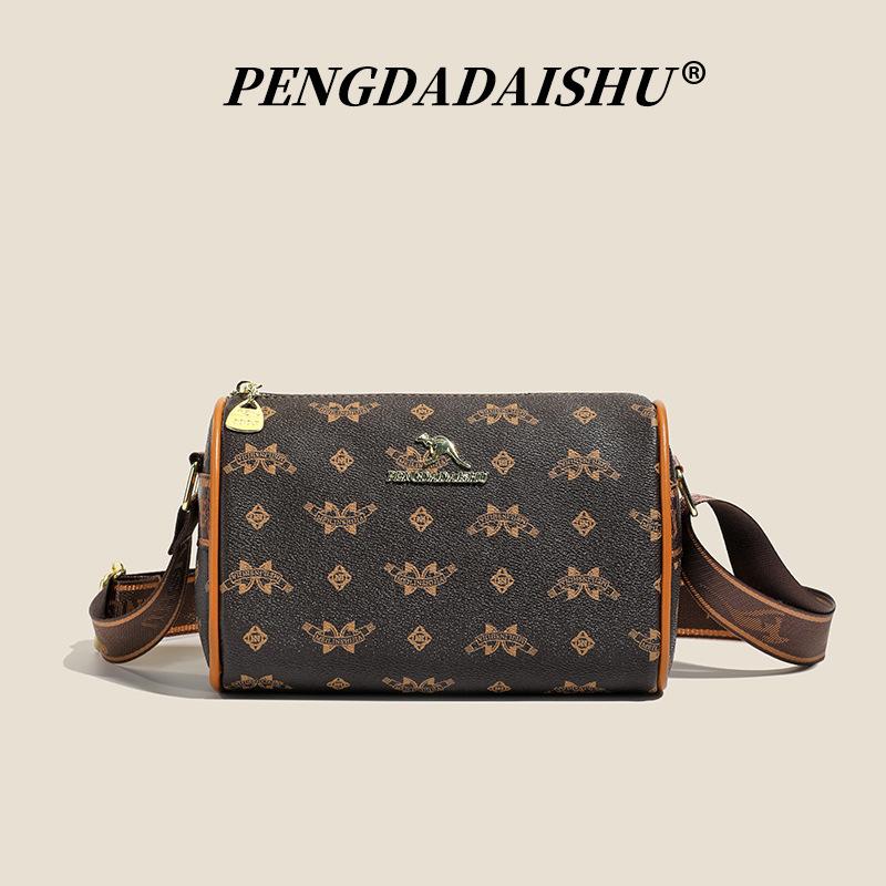 Women's Shoulder Bag Versatile Casual Retro Printed Wide Shoulder Strap Women's Bag Trendy Fashion Commuter Messenger Bag Women