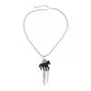 Lovely Horse Design Necklace Pendant Sweater Chain With Soft Tassels Adjustable 61+7cm Chain For Women