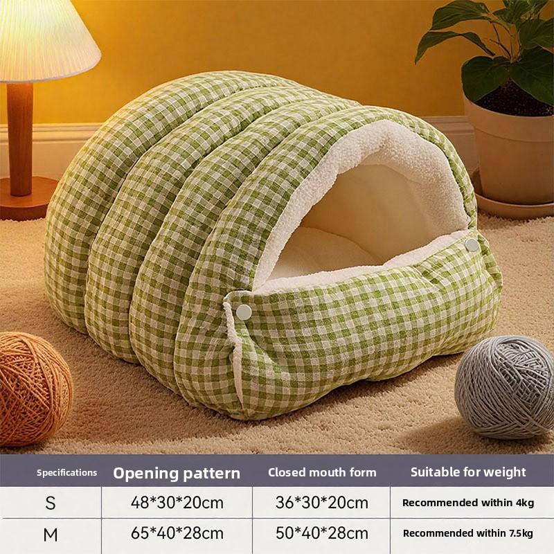 

Foldable Pet Sleeping Bed for Cats And Dogs Thickened Semi-Enclosed Soft Indoor Design Warm for Autumn And Winter S