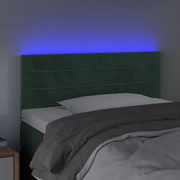 VidaXL LED Headboard Bedroom Furniture Single Bed Accessory Headboard Bed Frame Interior Dark Green 3121785