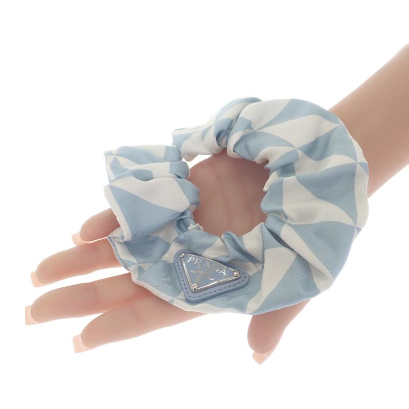 PRADA  1IF015_2DTP_F0X24 hair accessory blue/white silk Women