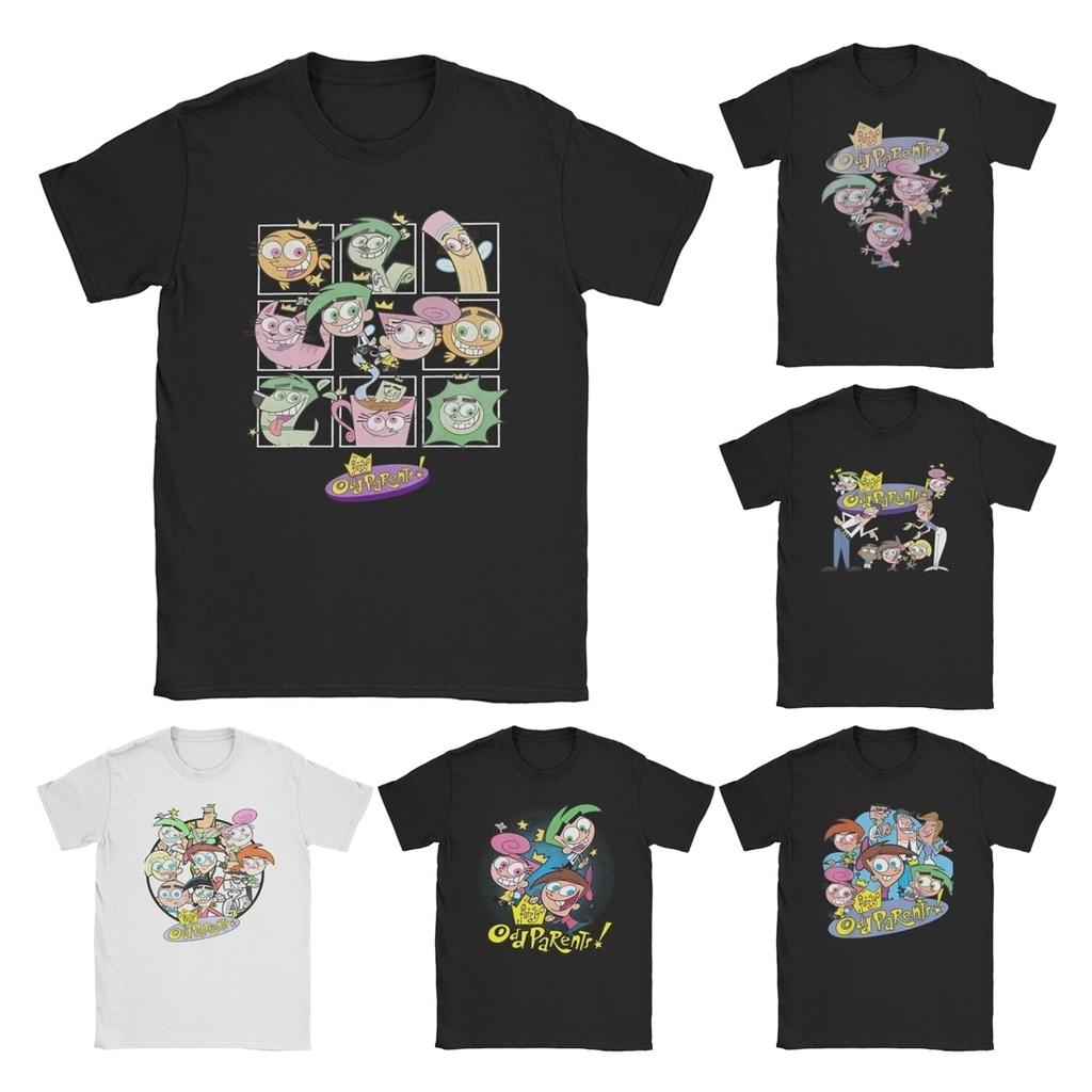 The Fairly Oddparents Vintage Bambini Film T-Shirt Uomo 100% Cotone Fantastica T-Shirt Cartone Animato Manica Corta Merchandising Taglia Larga