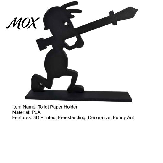Matte Black Paper Roll Stand Funny Ant Toilet Holder, 3D Printed Novelty Free Standing Versatile Desktop Organizer Decorative Bathroom Tissue