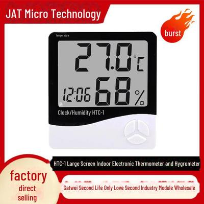 Large Screen Household Thermometer Hygrometer with Alarm Clock for Baby Room.