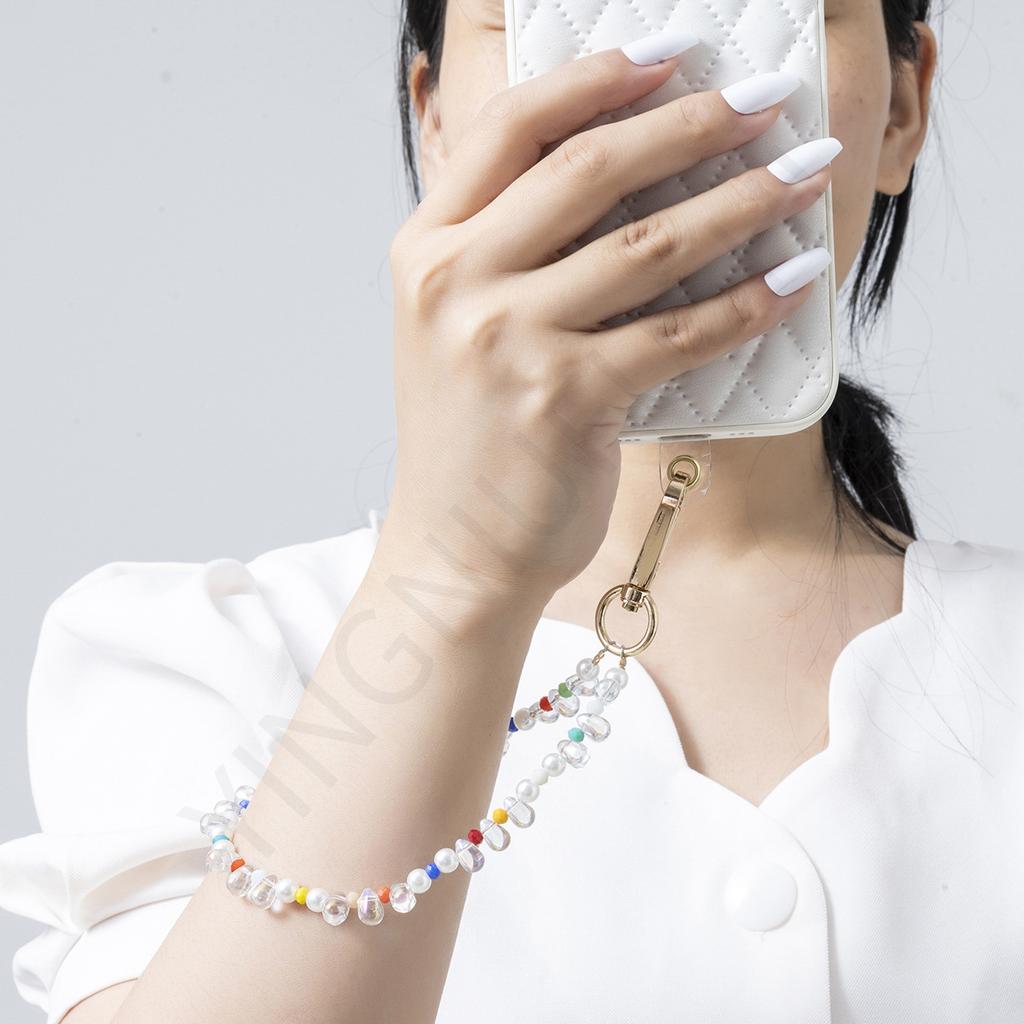 Hot Sale Summer Bohemian High Sense Non-Fading Beaded Necklace Pendant Rice Bead Mobile Phone Necklace