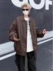 Men's Retro Brown PU Leather Jacket - 2025 Autumn/Winter Lapel Style