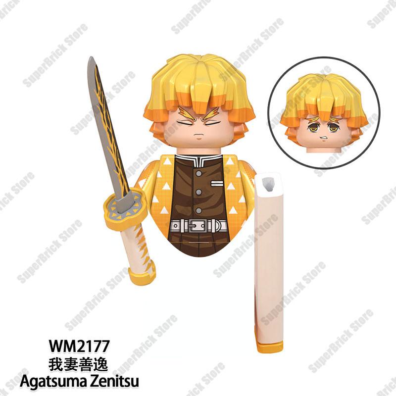 Demon Slayer Mini Action Figures Hot Anime Dolls Bricks Kamado Tanjirou Kibutsuji Muzan Building Blocks Model Toys Kids Gift Set