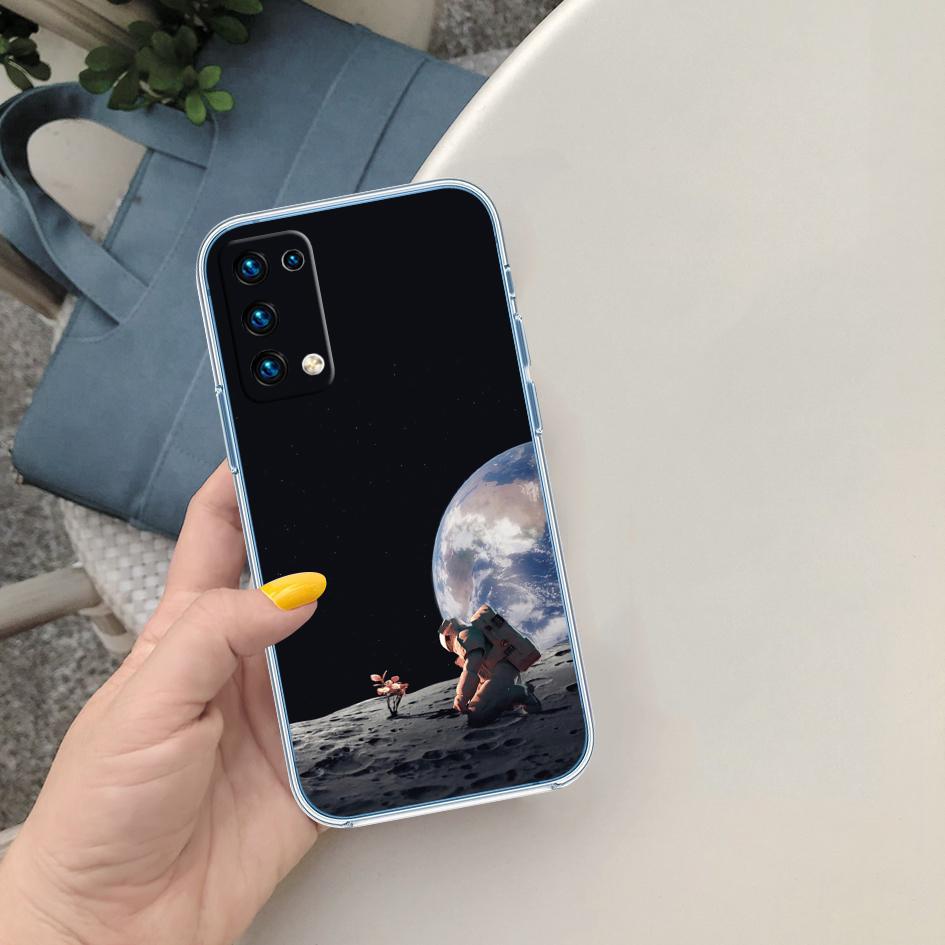 PP7 Astronaut Space Moon Soft Shell Transparent Phone Case for Motorola Moto G7 G8 G9 G84 G85 G73 G24 G15 Z2 Play Power Plus