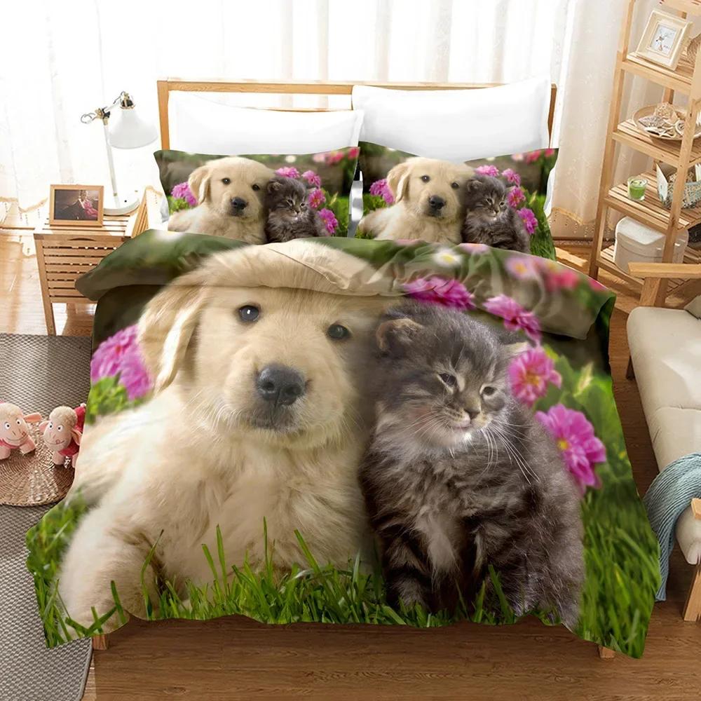 

Dog Comforter Duvet Cover Twin Kids Cute Bedding set Cartoon Puppy Pattern Duvet Cover Set 3D Quilt/Comforter Cover&Pillowcases 70x133cm 2pcs