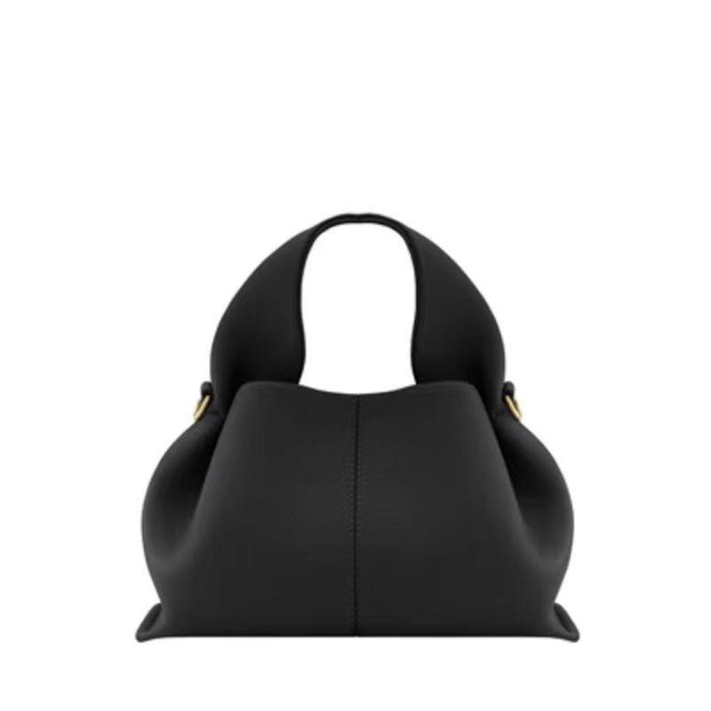 Simple Solid Color Cloud Shaped Pu Leather Women Casual Shoulder Bag For Daily