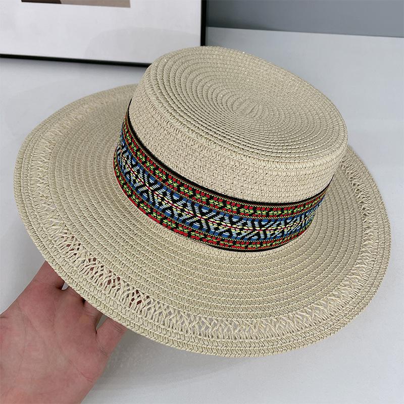 Seaside Beach Hat Lace Straw Hat Children Summer Visor Breathable Sunscreen Bucket Hat Vacation Style Straw Hat
