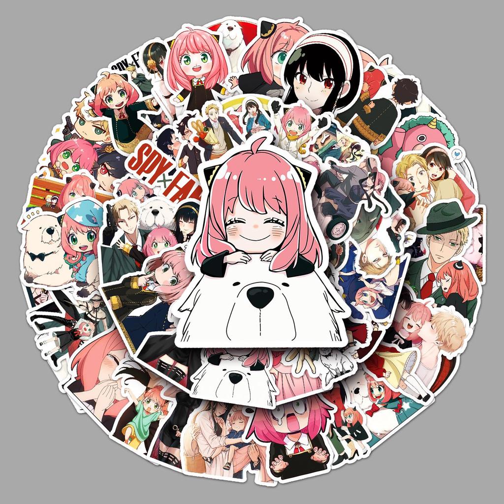 50PCS Spy x Family Anime Stickers for Suitcase, Scooter, Laptop, Car Graffiti Decoration