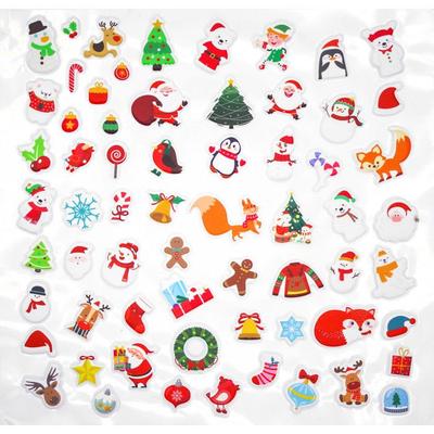 MégaCréa DIY - Christmas 3D Rubber Stickers from 1 To 3.3 Cm 64 Pieces