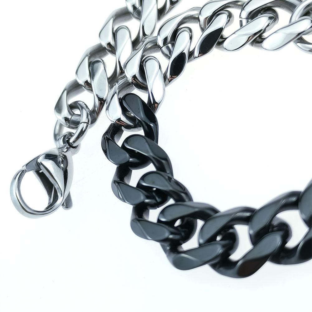 New 316L stainless steel Primary color and black dual Hip hop bracelet anklet