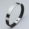 Stainless Steel Metal Silicone Leather Bracelet for Men Gym Sports Accessories