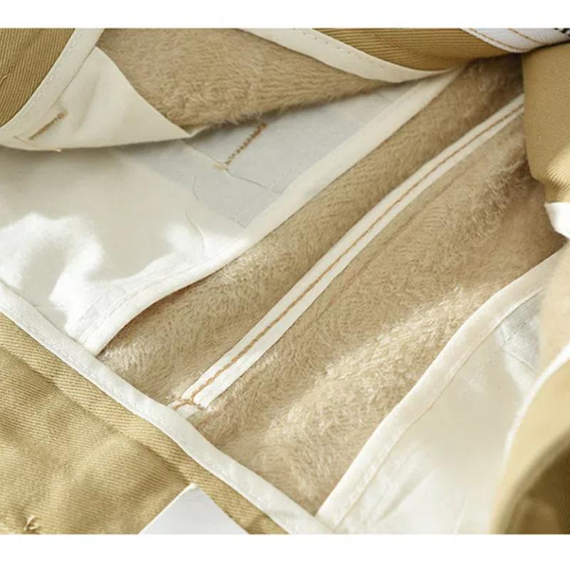 Winter Warm Pants Japanese Style Men's Pants Daily Casual Fleece Pants Straight Gray Pants Simple Thicken Men Trousers