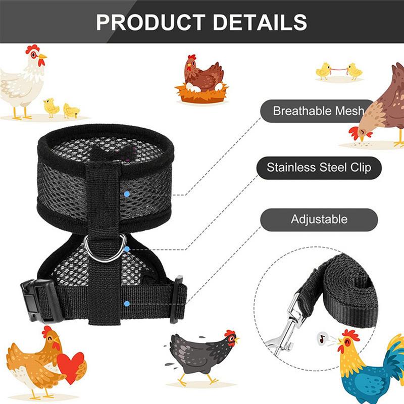 Adjustable Chicken Harness Chicken Walking Harness With rope Small Pet Harness For Chicken Duck Hen Pet Vest Training Harness