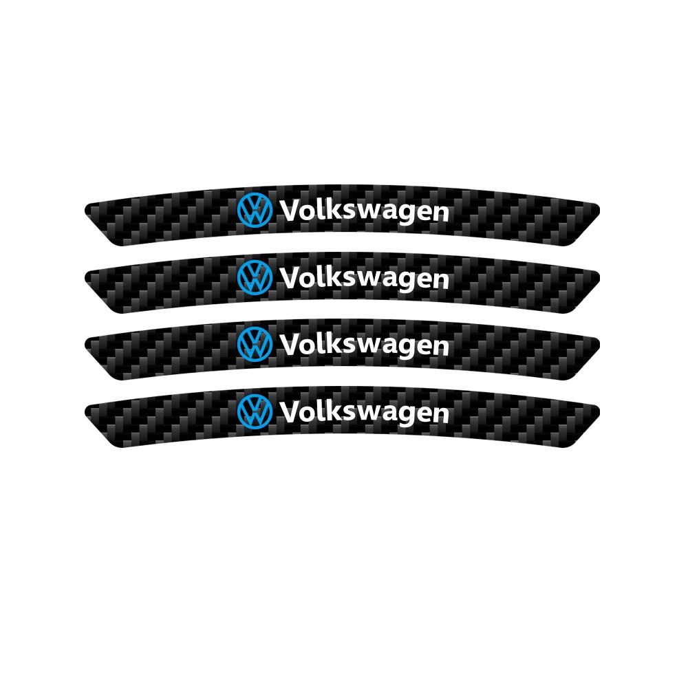 RUNTB1 Car Emblem Tyre Rim Trim Stickers Decal Strip Exterior Accessories For VW GTI Golf8 Polo Passat Mk6 MK7 Tiguan R32 RLine Magotan