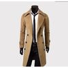 Men S Double Breasted Mid Length Casual Slim Woolen Trench Coat