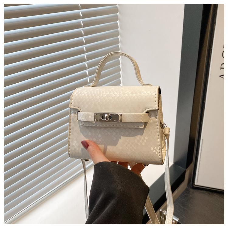 Texture Casual Retro Large Capacity Lock Buckle Handheld Crossbody Small Square Bag For Women