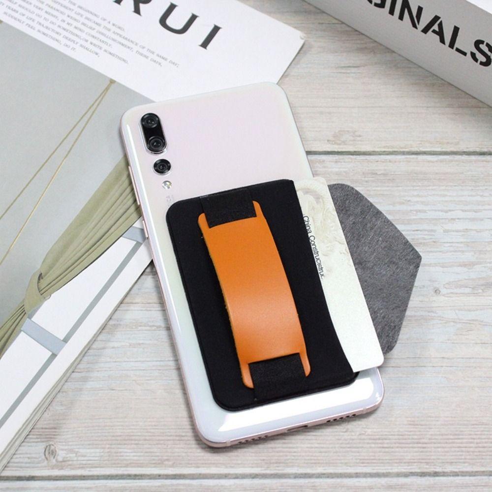 Adhesive Sticker Cell Phone Wallet Case Credit ID Elastic Stretch Phone Card Holder PU Leather Back Cover Cellphone Pocket