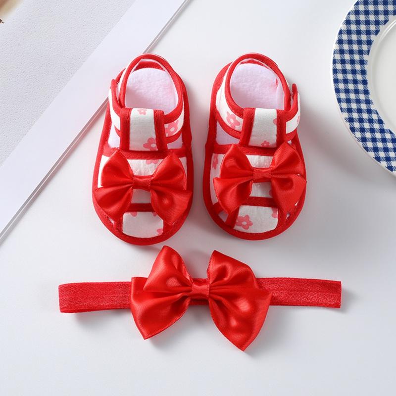 

Летние сандалии для маленьких девочек, милое украшение с бантом и повязкой на голову 11