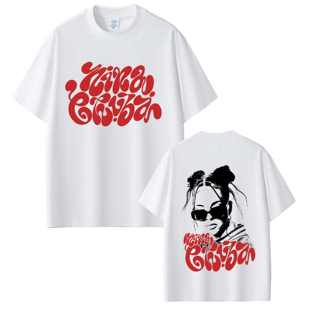 2025 Summer Rapper Nina Chuba Face Graphic Men Women Hip Hop Fashion Short Sleeve 100% Pure Cotton Printed Leisure T-shirt
