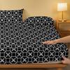 1 Simple Modern Geometry  Printed Matte Fitted Sheet, Bedroom Printed Bed Cover, Bedding (Excluding Pillowcases)
