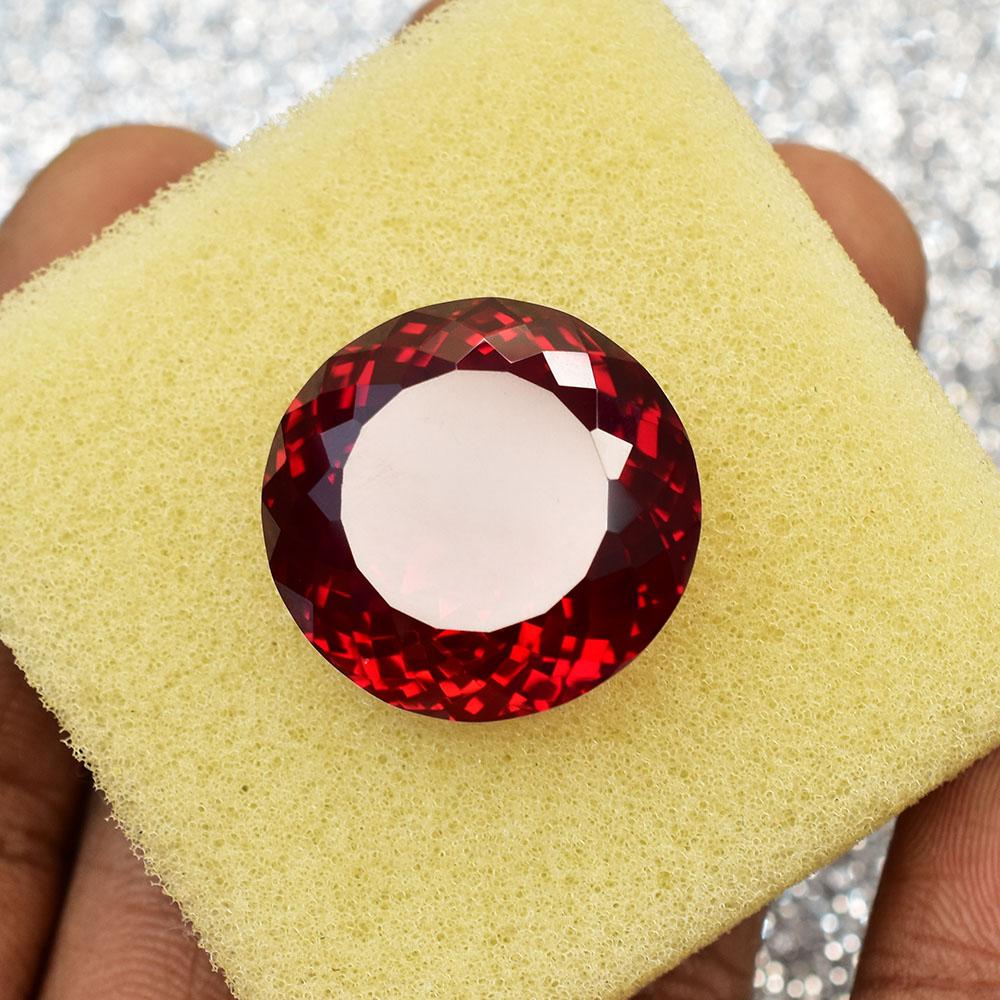Natural Red Ruby Loose Gemstone 53.65 Ct Round Cut for Jewelry Making and Gem Collections