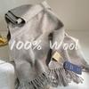 100% Australia Wool Scarf Women Winter Soft Warm Scarves Solid Color Shawl Thickened Luxury Cashmere Pashmina Lady Hijab Gift