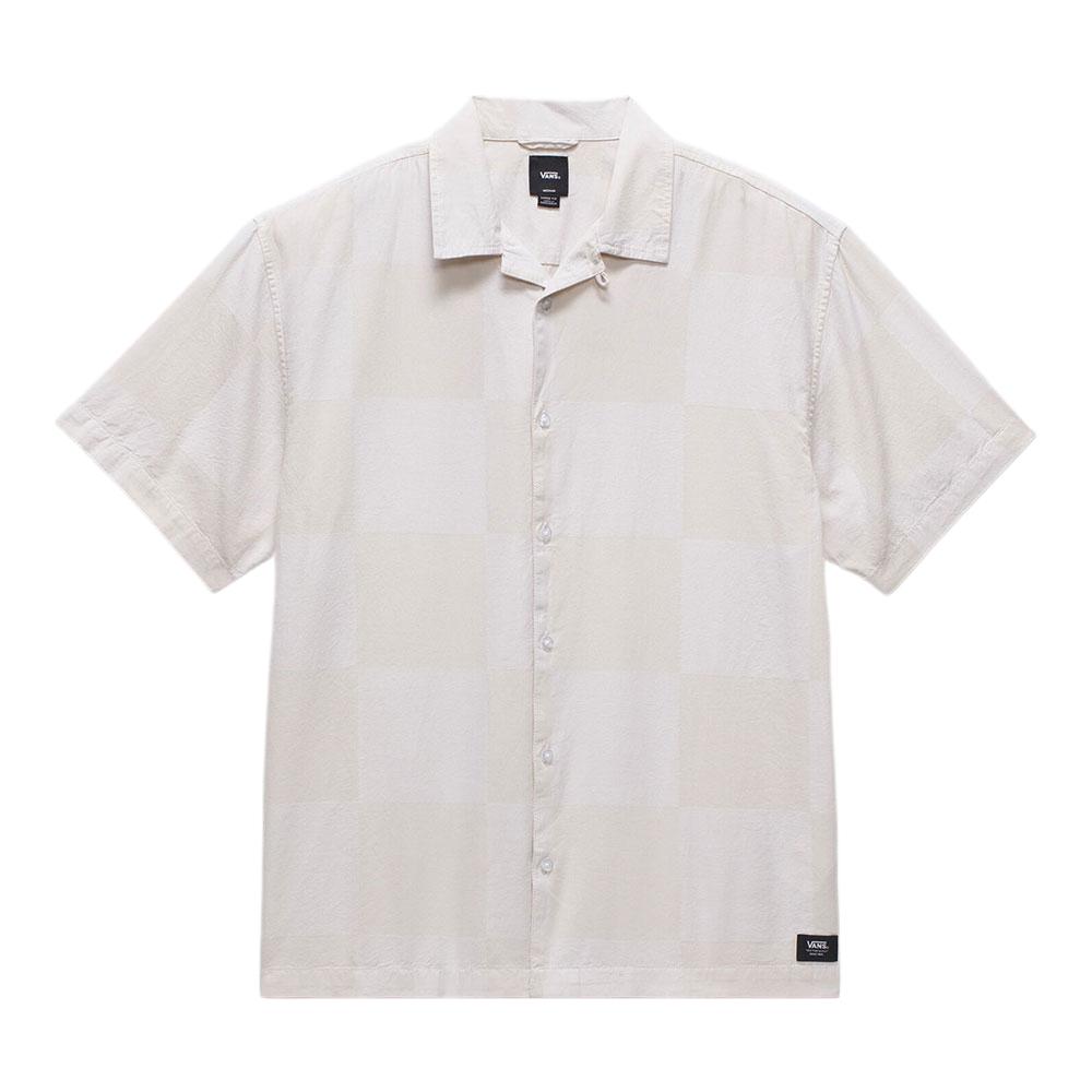 Vans Kessler Checkerboard Woven Comfortable Simple Versatile Soft Short Sleeve Shirt Men shirts White VN000M18E681