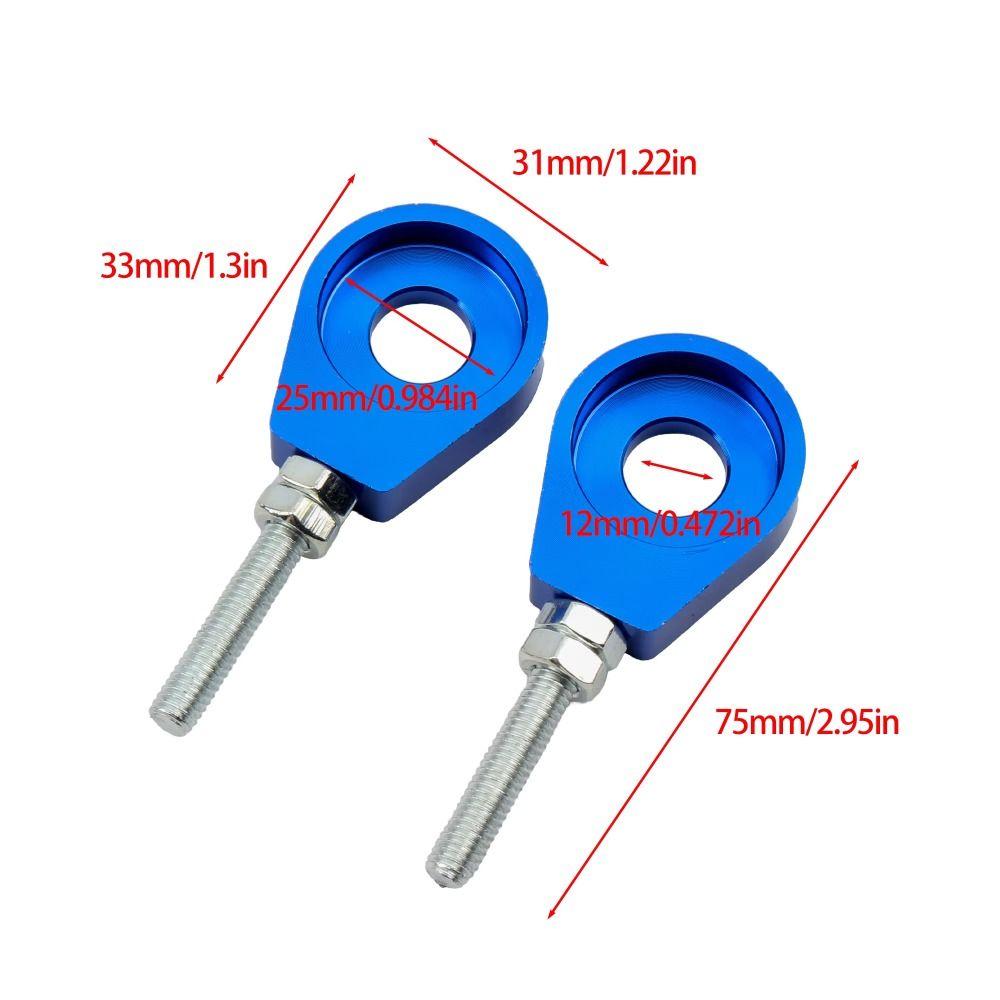 2 Stück 12mm Motorrad-Modifikationsteile Schwerlast-Kettenspanner Einstellschraube Pit ATV