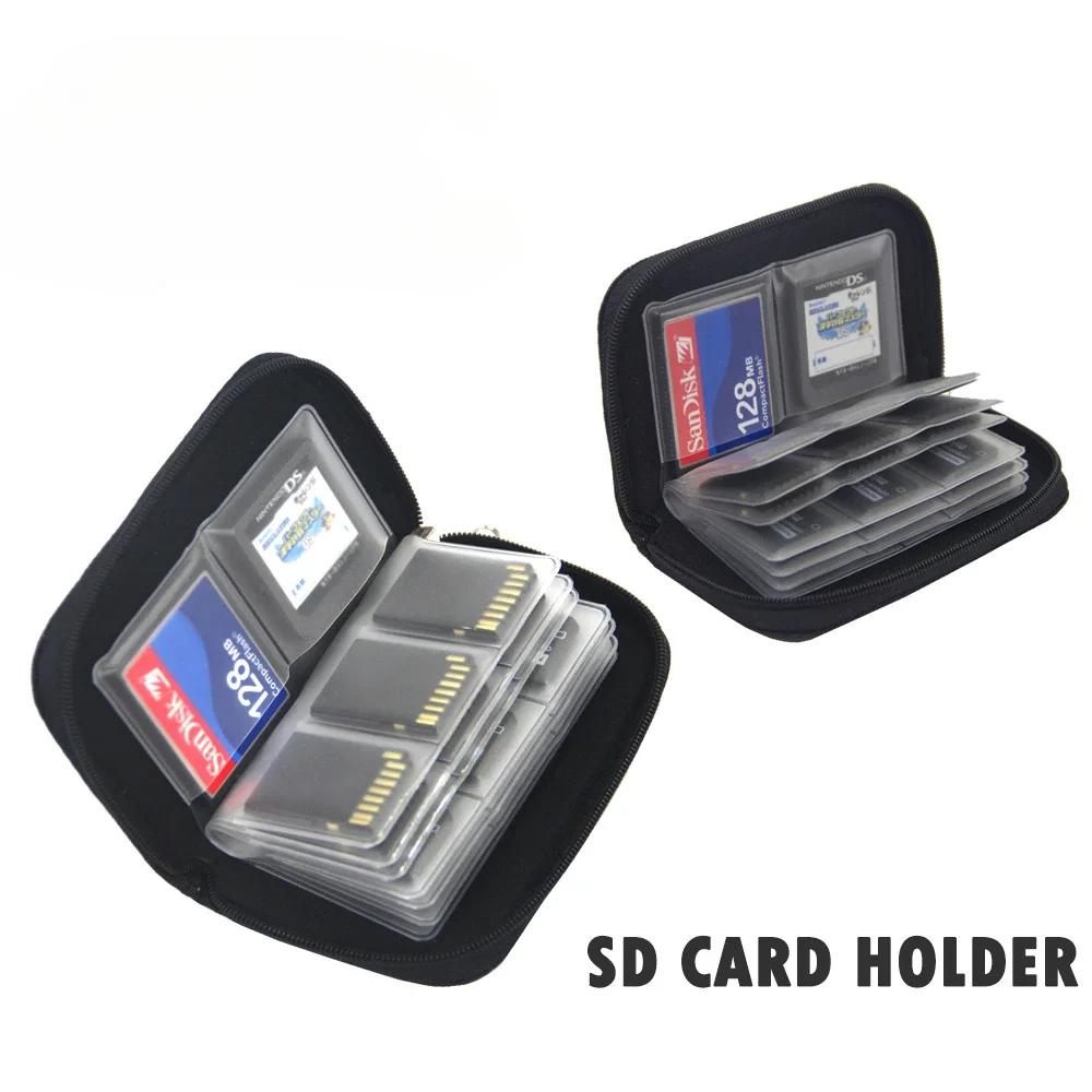 1 ks Taška na ukládání paměťových karet Pouzdro Držák Peněženka 22 slotů pro CF/SD/Micro SD/SDHC/MS/DS Herní příslušenství box na paměťové karty