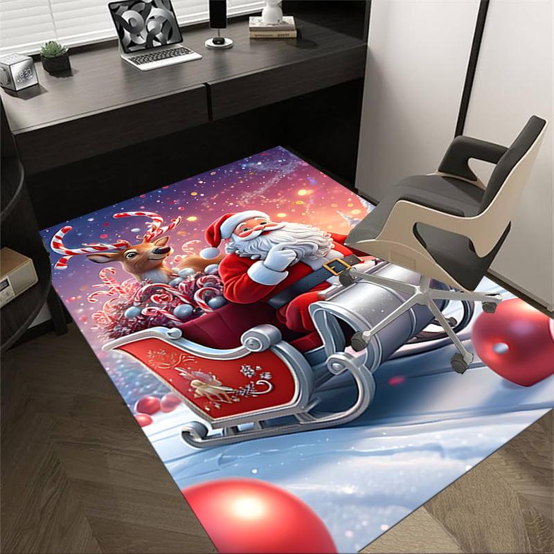 

1pc Santa Claus, reindeer Carpet Office Rug Outdoor Mat Home Decor Area Carpet Festival Gift 60cm by 90cm