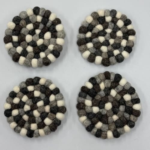 Wool Felt Coasters, Set of 4 (4 Gray)