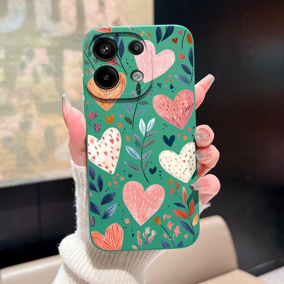 Case For Redmi Note13 13Pro 13 Pro+ Oil Painting Flower Anti-fall Minimalist Protector For Xiaomi Redmi Note 13 Pro Plus Funda
