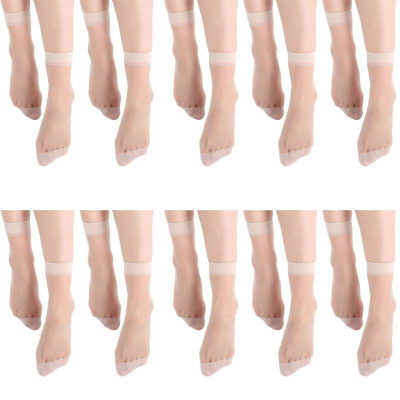 10 Pairs Women's Crystal Sheer Ankle Socks Anti Snags Comfortable Invisible Formal Ultra Thin Socks for Everyday Wear