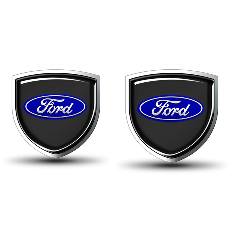KLYD4 Car Styling Metal Side Front Fender Trunk Shield Badge Stickers For Ford Mustang Focus Mondeo Kuga Fiesta MK7 Escort Edge S-max