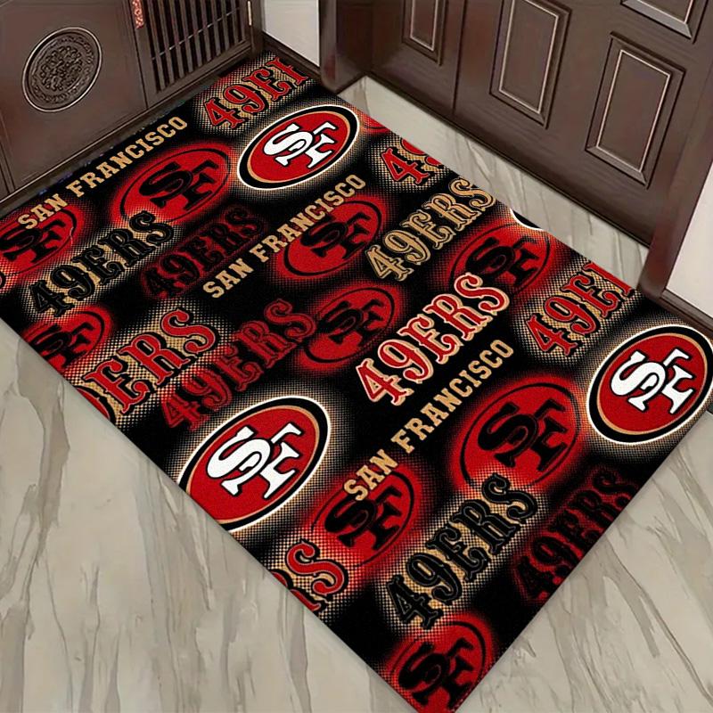 Tappeto Tappetino Logo 49ers per Soggiorno Camera da Letto Casa Decorazione Divano, Tappetino Antiscivolo per Giochi Bambini