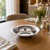 Stainless Steel Serving Plate Reflective with Fluted Rims Silver Polished