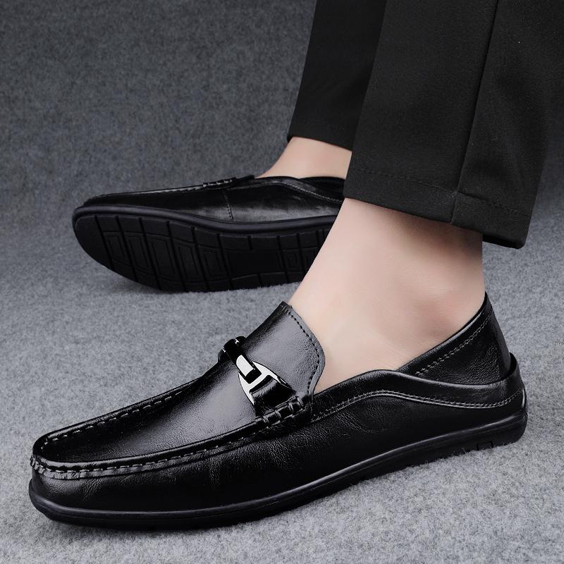 Brand Business Shoes Classic All-match Leather Shoes Men's Low Heel Loafers Shoes Comfortable and Breathable Wedding Footwear
