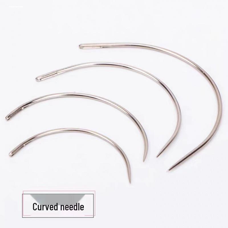 Curved Needle Hand-Sewn Leather Repair Tool for Upholstery and Fur