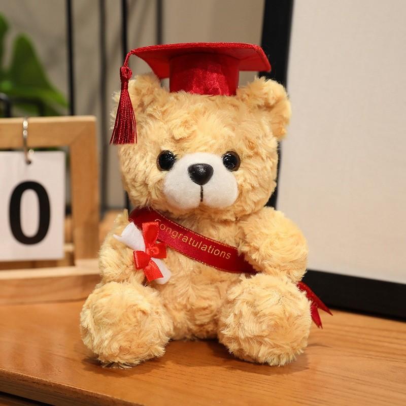 

Drteddy Gift Graduation Bear Plush Toy Stuffed Animal Doll Kids Decoration Brown Red