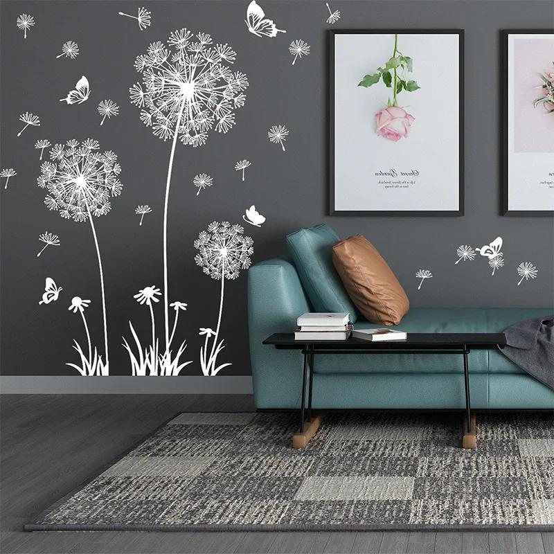 

Hot Blue Dandelion Sitting Room Bedroom Wall Stickers Household Adornment Decor. Decals Mural Art Poster on The Wall 30x90cm 2sheet