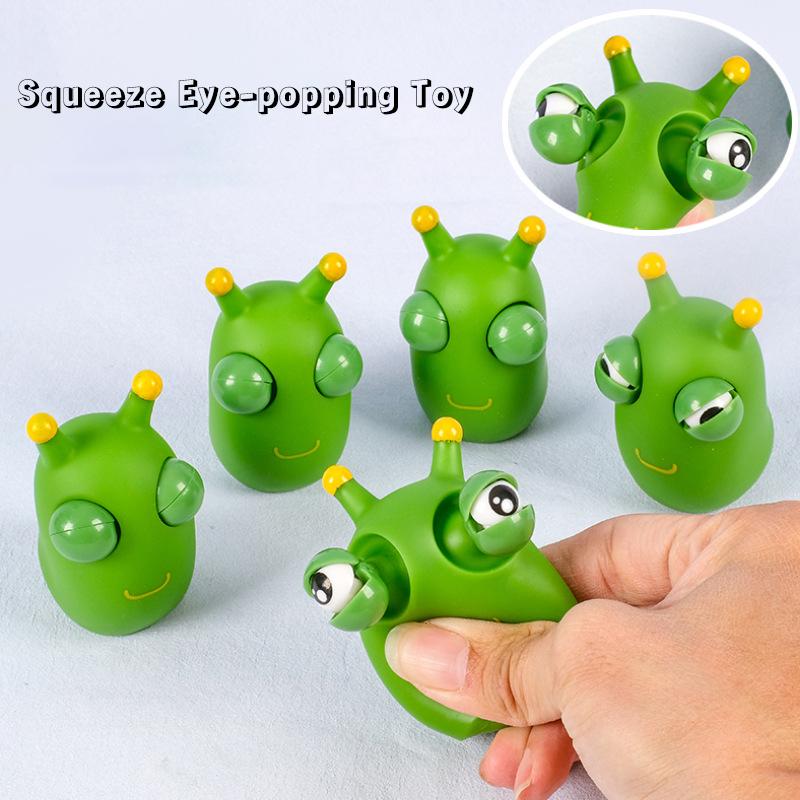 Creative Explosive Eye Worm Squeeze Pinch Toy Funny Novelty Eye Popping Caterpillar Toys Adult Children Fidget Stress Relief Toy