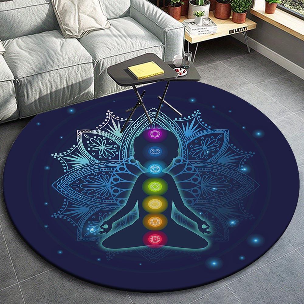 

1pc Retro 9035367780 Pattern Round Floor Mat, Non-slip for Living Room Bedroom Chair Carpets Home Decor Gifts, Home Decor Room Decor Outdoor 80cm by 80cm