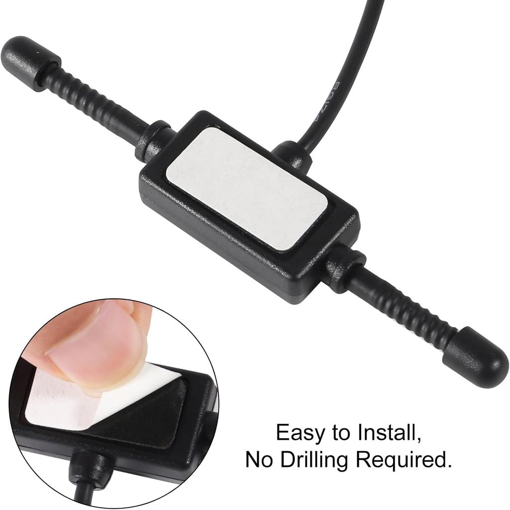 Car Stereo AM FM Dipole Antenna Hidden Adhesive Mount AM FM Radio Antenna DIN Plug Connector for Vehicle Car Truck SUV Radio Stereo Head Unit