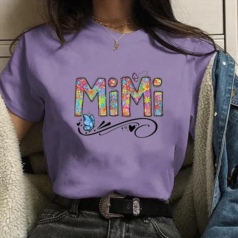 New Fashion Women's Mimi T-shirt Funny Butterfly Pattern Harajuku Shirt Summer Cool Women's T-shirt Shirt