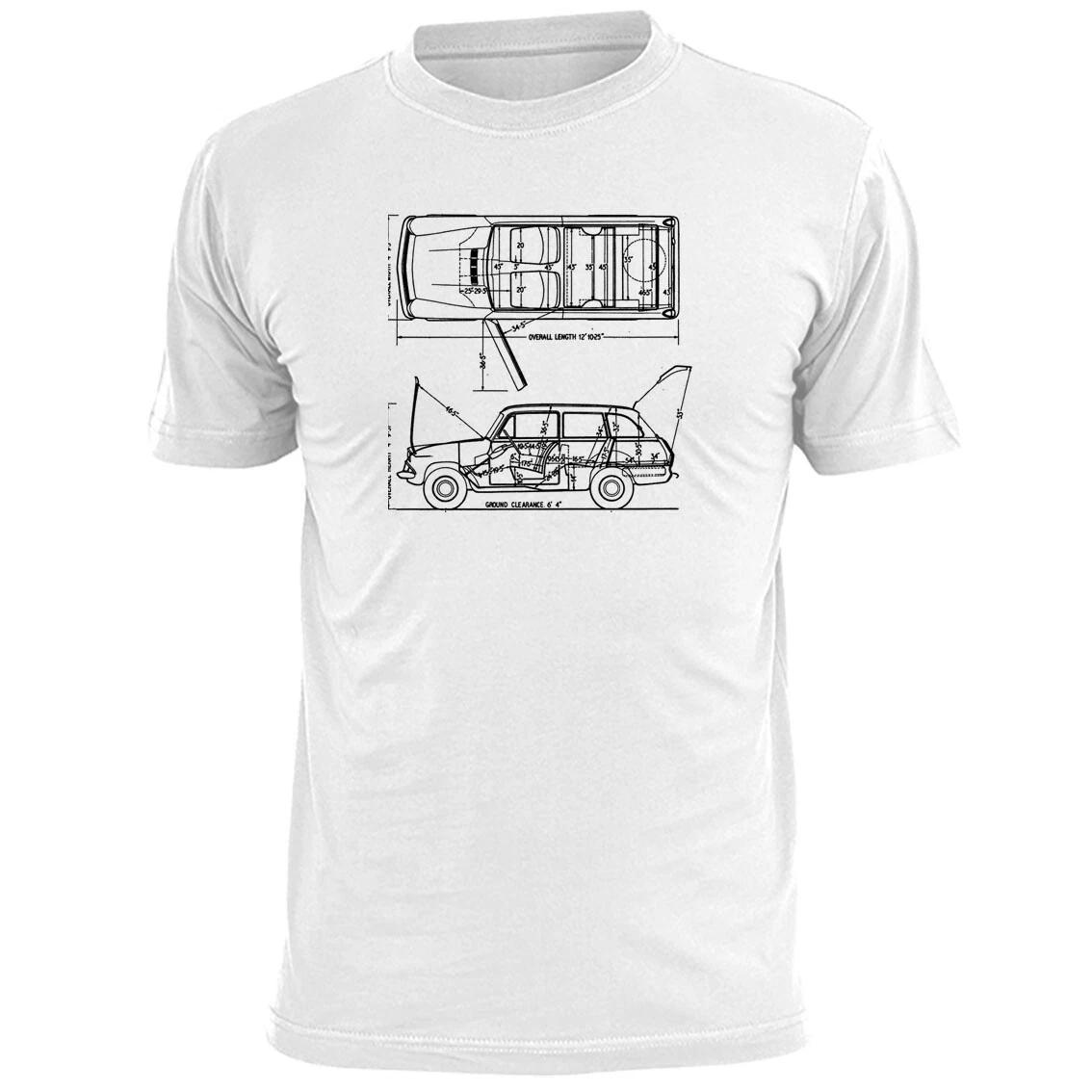 Mens Ford Anglia Estate Car Blueprint T shirt Classic S