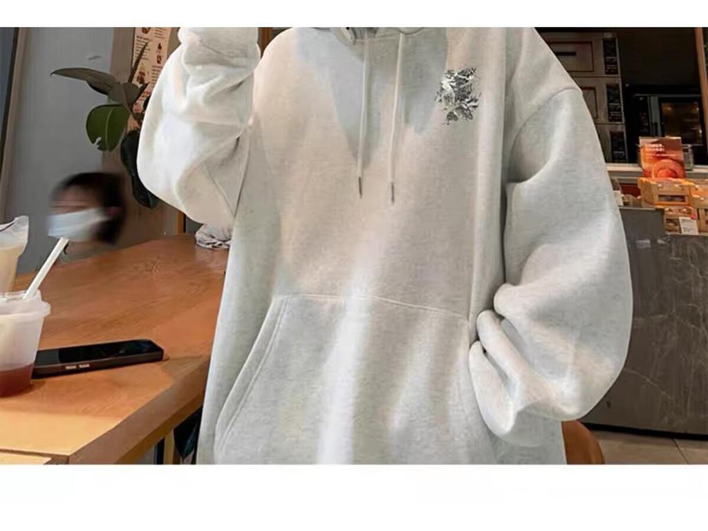 Men's Retro Graffiti Fleece Hoodie - Autumn/Winter Trendy Casual Loose Fit